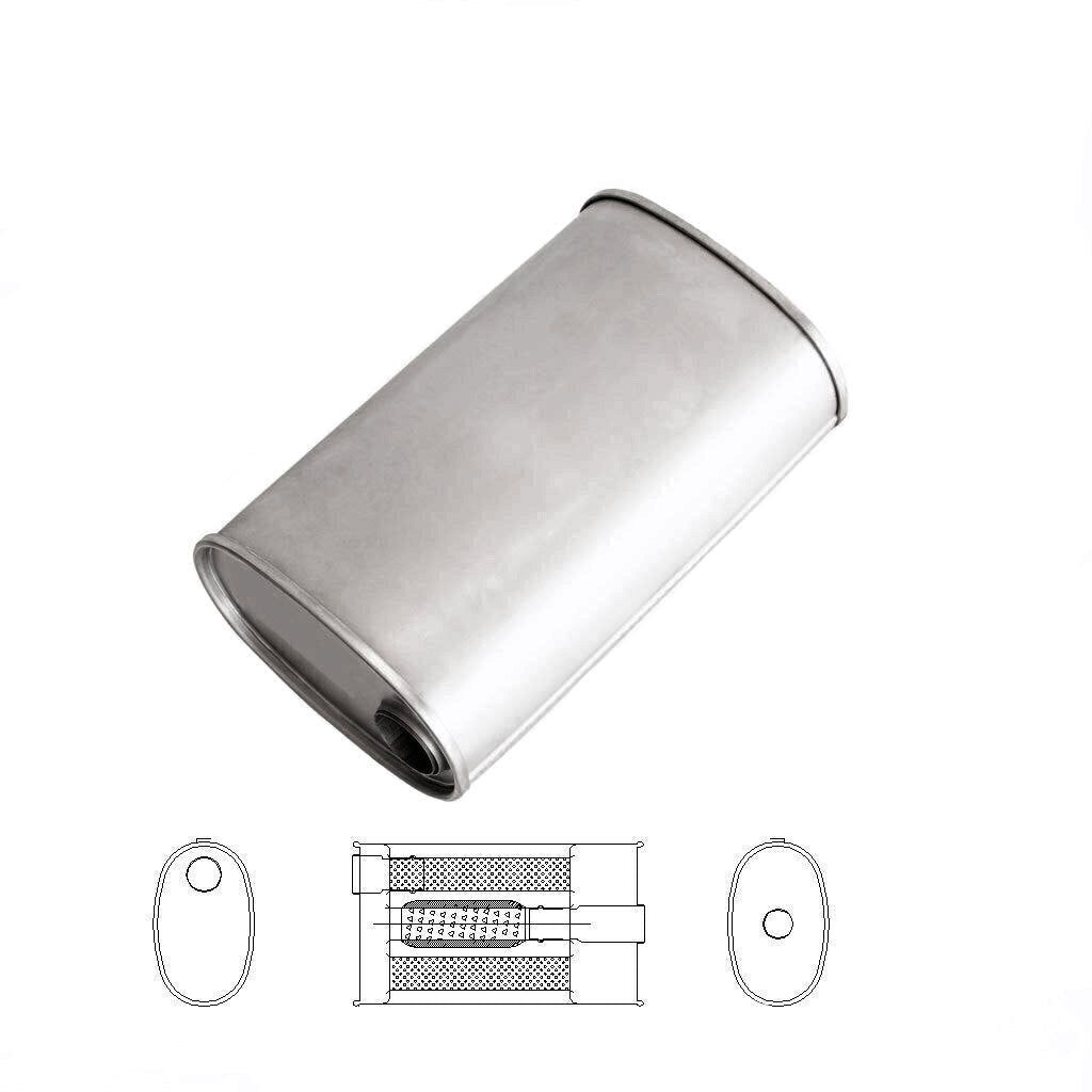 MSA Universal Muffler - 2" Inch 9" x 5" Oval 14" Long With Bull/T Stubless O/C