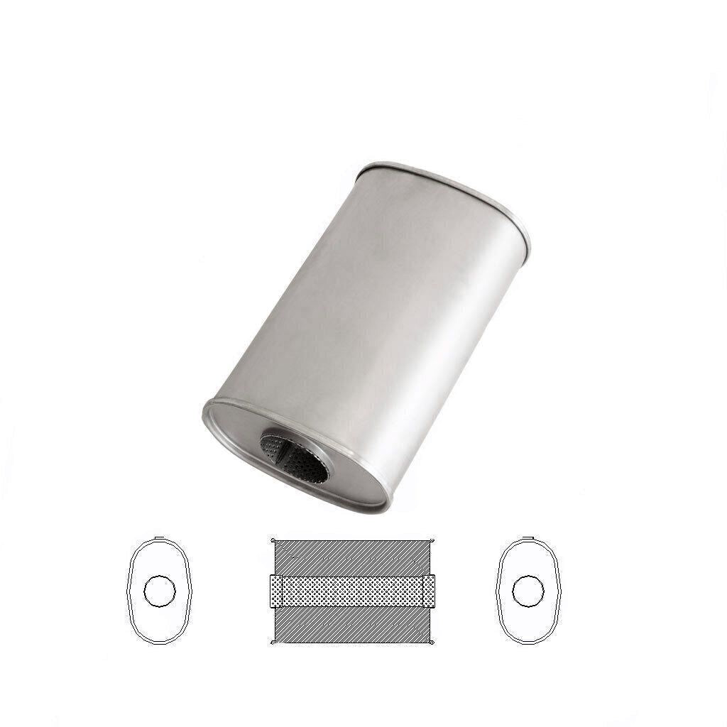 MSA Universal Muffler - 2" Inch 9" x 5" Oval 14" Long Straight Through Stubless C/C