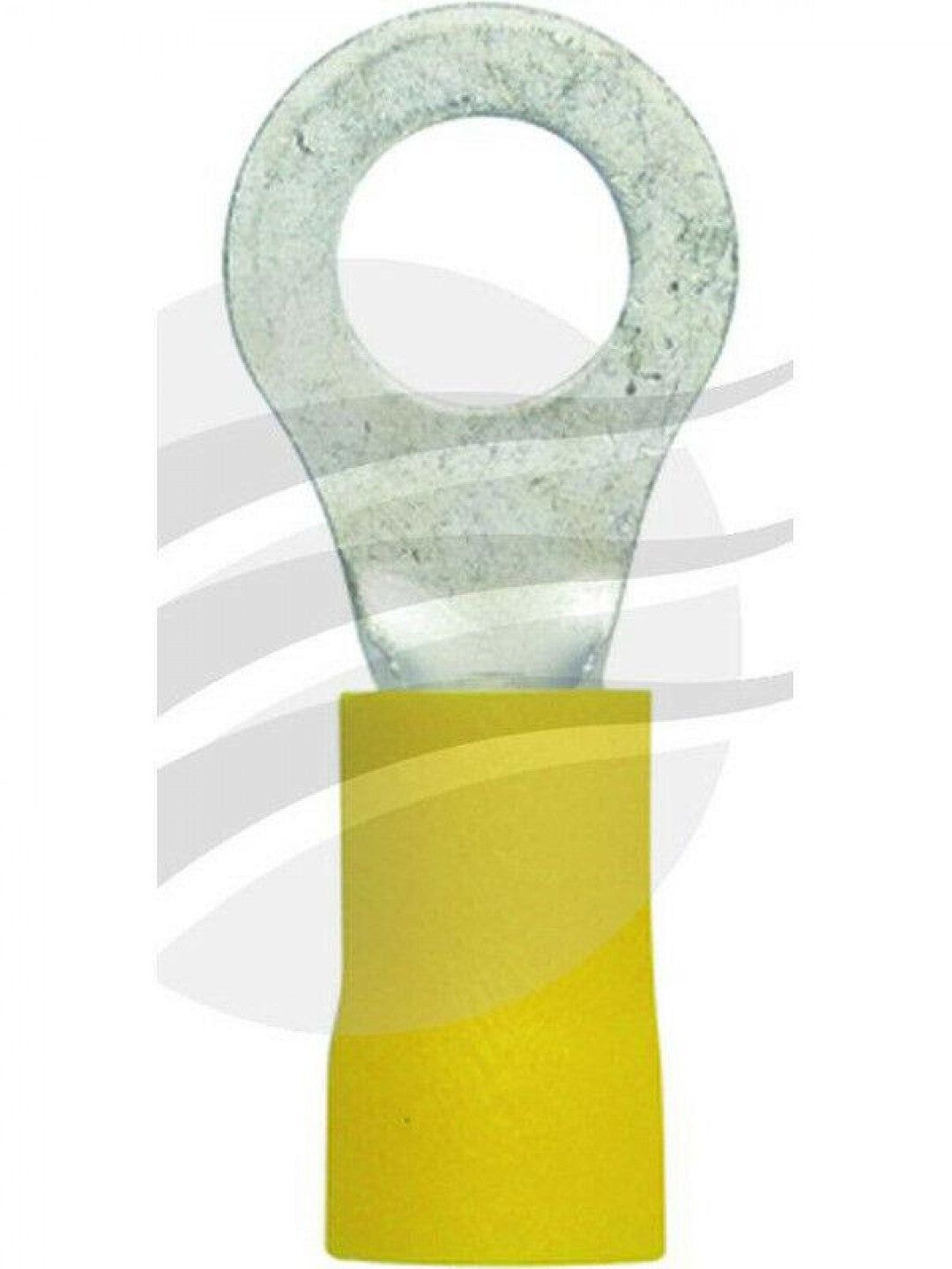 Jaylec - Pack Of 10 Ring Terminal 6mm Insul Pvc Std Crimp Yellow Use