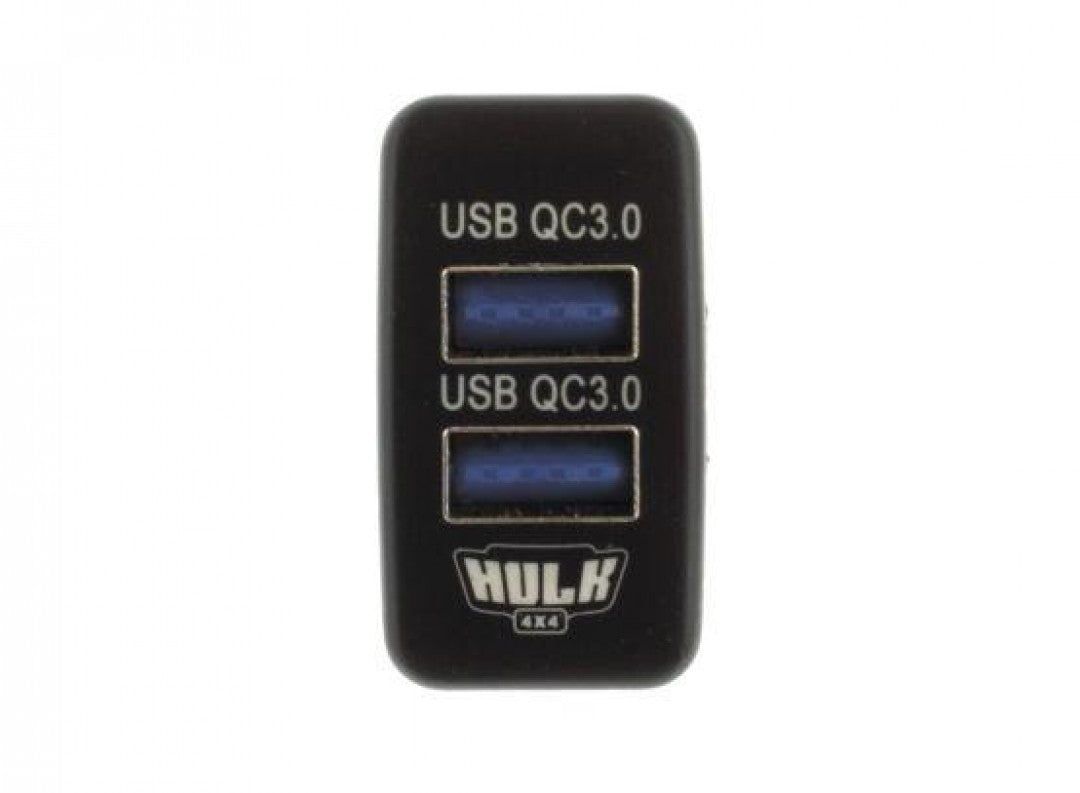 Hulk 4X4 - DUAL USB SOCKET QC3 OE RPL T/S EARLY TOYOTA BLUE LED