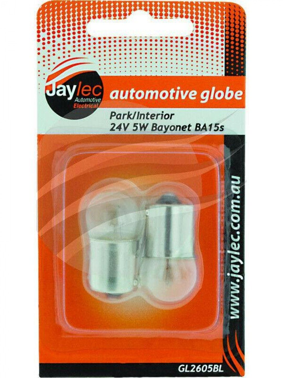Jaylec - Pack Of 2 Bayonet Globe Ba15S 24 Volts 5 Watt Ba15S-R5W Base Blister Pack Of