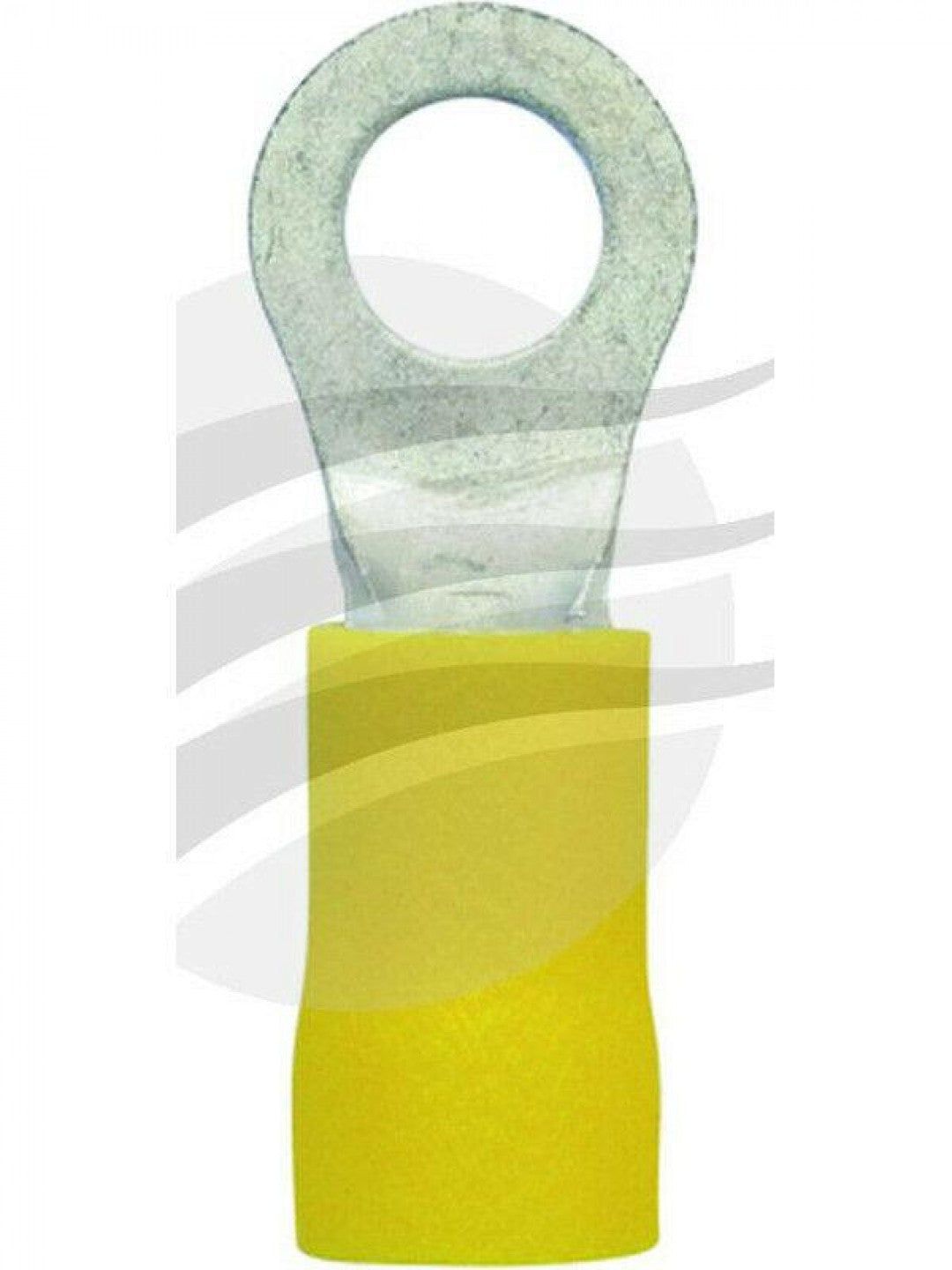 Jaylec - Pack Of 10 Ring Terminal 5mm Insul Pvc Std Crimp Yellow Use