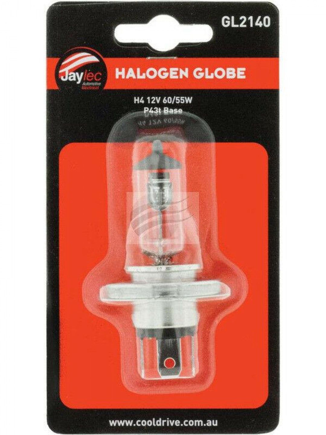 Jaylec - Pack Of 1 H4 Halogen Globe 12 Volts 60/55 Watt P43T-38 Base Blister Pack Of