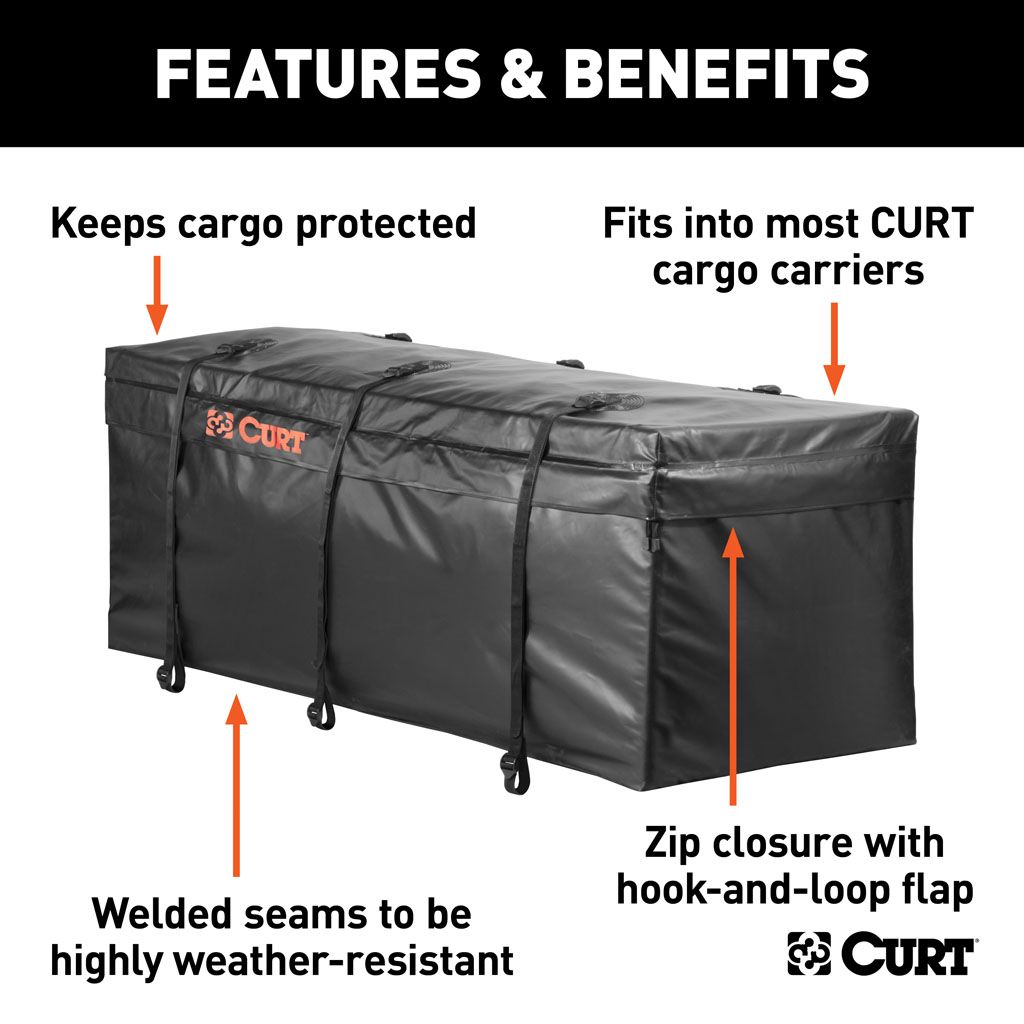 CURT | Weatherproof Vinyl Cargo Bag 142cm x 46cm x 53cm | 347L | 18210