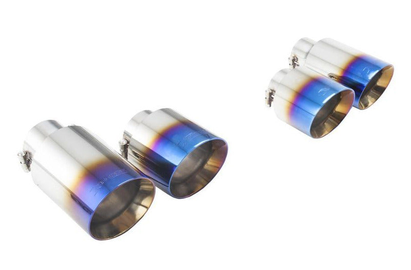 XForce | 4" Burnt Blue Quad Exhaust Tip Kit | Audi S3 8V & VW Golf R MK7 7.5 2013-2021 | ES-VW09-BLUETIPS