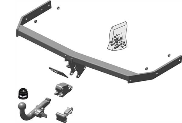 BRINK | Diagonal Detachable Towbar | VW Golf MK5 MK6 2004–ON | BR-491700