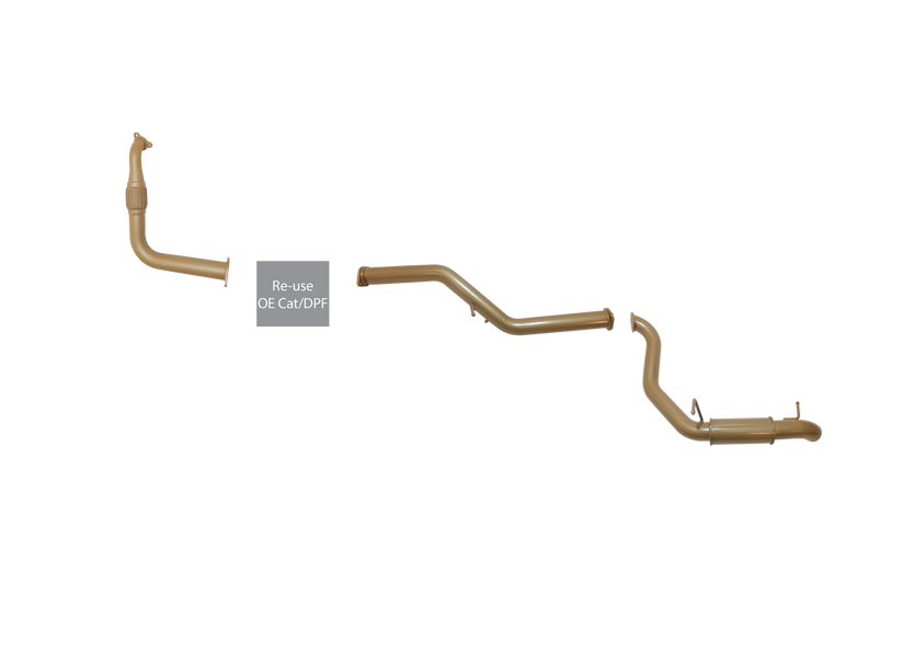 King Brown - Mitsubishi NS, NT, NW, NX Pajero TD With DPF - Single 3" with Rear Resonator