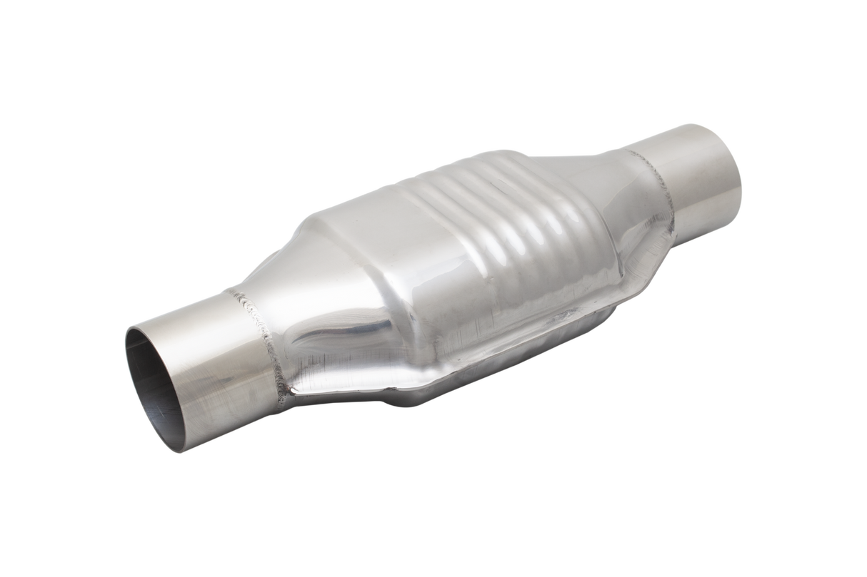 XForce | 100 Cell Oval Metallic High-Flow Catalytic Converter | 2.5" Inlet/Outlet | CAT18-250(100)