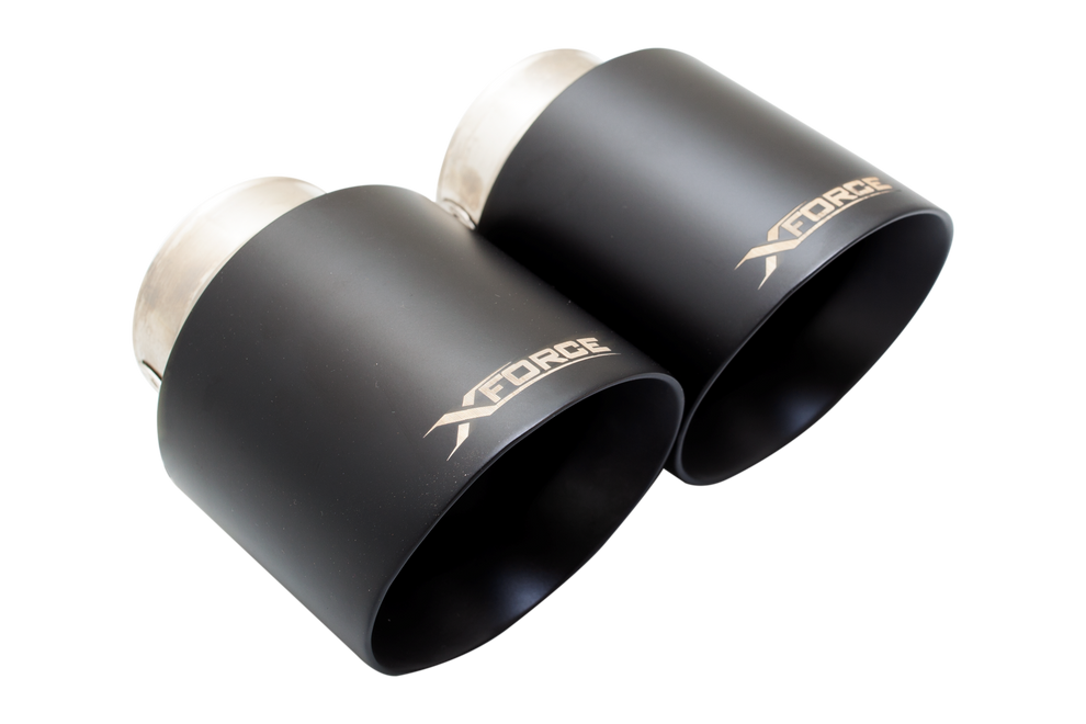 XForce | 4" Matte Black Exhaust Tip Kit | VW Golf R MK6 | ES-VW07-BLACKTIPS