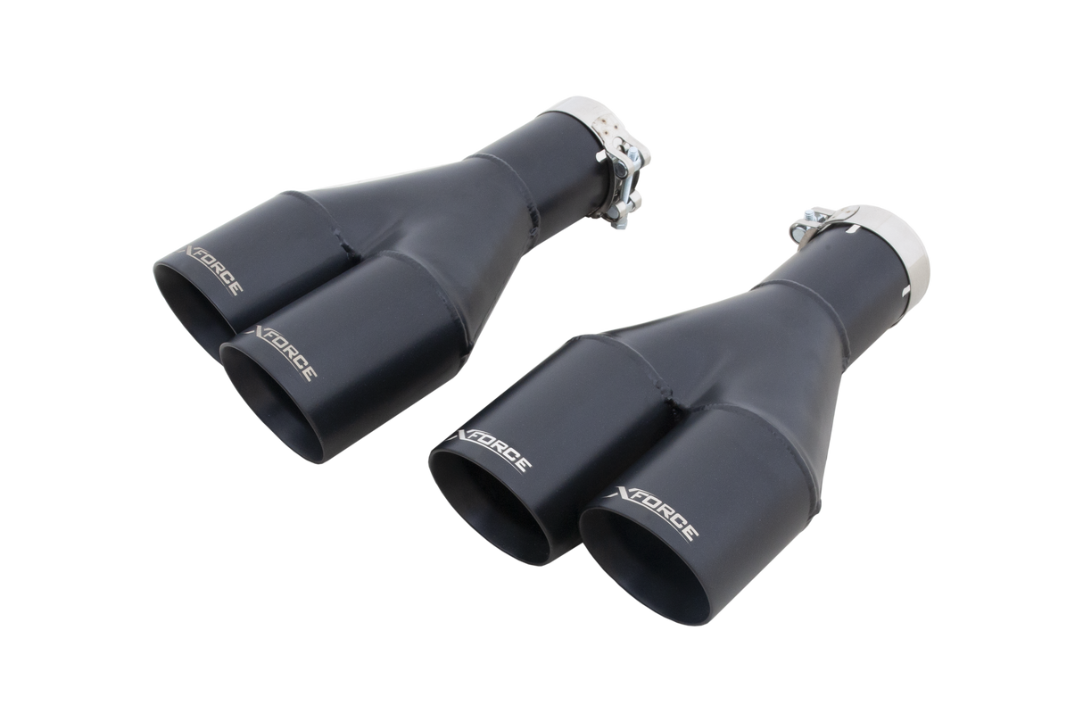 XForce | Matte Black Dual 3" Exhaust Tips | KIA Cerato BD GT & GT Line 2018–2026 | ESKC19BLKTIPS