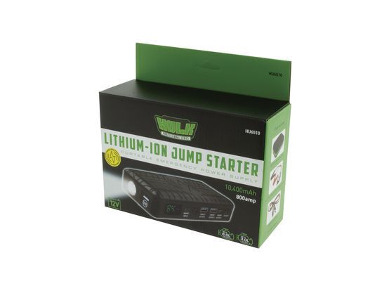 Hulk 4X4 - LITHIUM-COBALT JUMP STARTER 10,400mAh W/LED DISPLY, CARRY