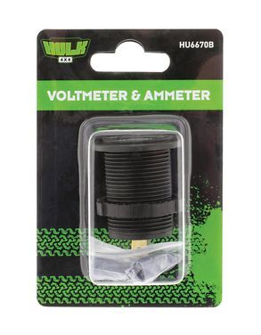 Hulk 4X4 - VOLTMETER & AMMETER 5-30v & 0-10a RANGE BLUE LED 29mm DIA