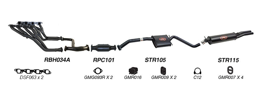 REDBACK | 2.5" Performance Engine Back Exhaust System | Holden Commodore Calais VP VR Sedan 1991–1995 | K-RPD14602