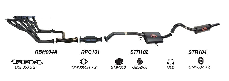 REDBACK - Holden Commodore VN/VP/VR V8 Sedan Performance Headers & 2.5" Exhaust System