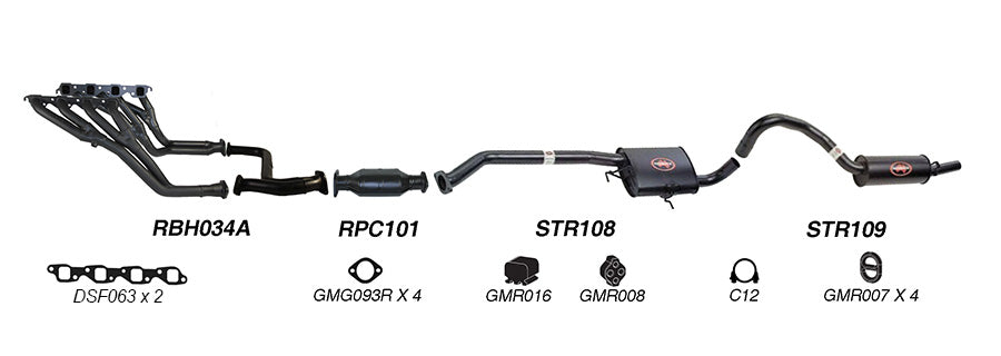 REDBACK | 2.5" Performance Exhaust System | Holden Commodore VG VN VP VR VS Ute Wagon 1988–2000 | K-RPM14596