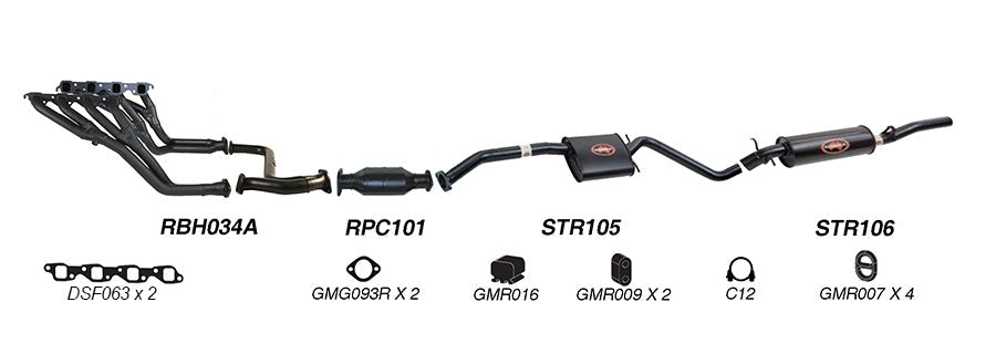 REDBACK | 2.5" Engine Back Exhaust System | Holden Commodore VP VR 1991–1995 Auto IRS | K-RPM14603