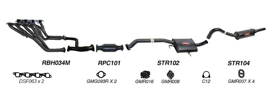 REDBACK - Holden Commodore VN/VP/VR V8 (1988 - 1995) Performance Headers & 2.5" Exhaust System