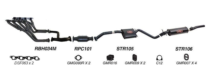 REDBACK | 2.5" Performance Engine Back Exhaust System | Holden Commodore Calais VP VR VS Sedan IRS Manual 1991 1994| K-RPM14636