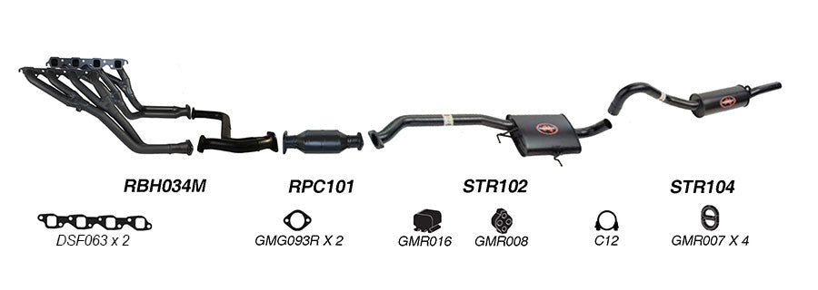 REDBACK | 2.5" Performance Exhaust System | Holden Commodore Calais VB-VS 1988–1997 | K-RPM14665