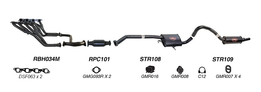 REDBACK | 2.5" Performance Exhaust System | Holden Commodore Ute VS V8 1995–2000 | K-RPM14667