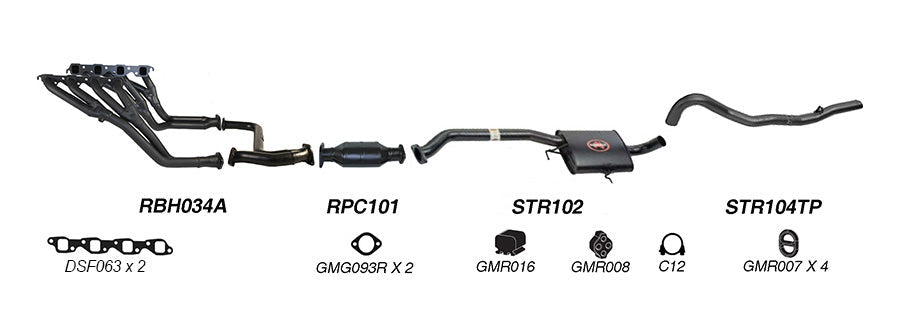 REDBACK | 2.5" Performance Exhaust System Engine Back | Holden Commodore Calais VB VC VH VK VL VN VP VR VS 1986–1997 | K-RPM15681