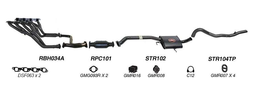 REDBACK | 2.5" Performance Exhaust System Engine Back Solid Axle | Holden Commodore Calais VB-VS 1986–1997 | K-RPT14591