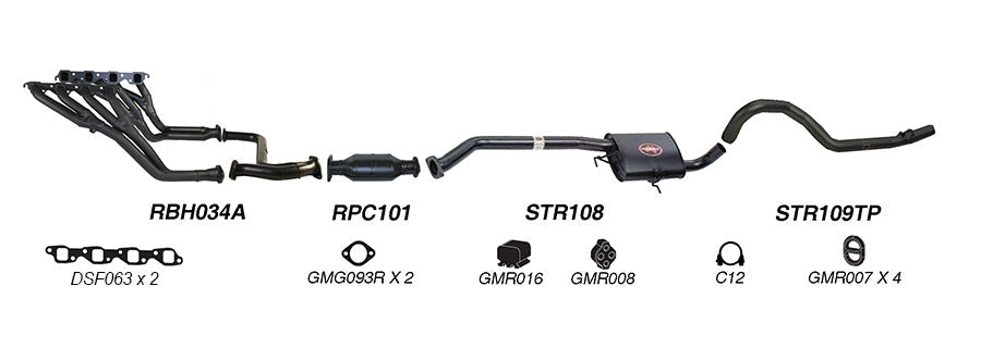 REDBACK | 2.5" Performance Exhaust System | Holden Commodore VG VN VP VR VS Ute Wagon 1988-2000 | K-RPT14597