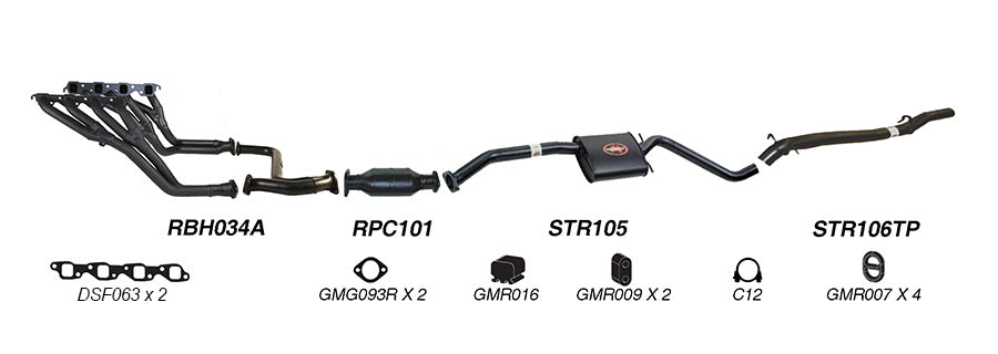 REDBACK | 2.5" Complete Engine Back Exhaust System | Holden Commodore Calais Statesman VP VR VS 1991–1999 | K-RPT14604