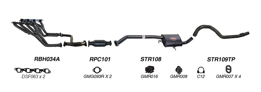 REDBACK | 2.5" Performance Engine Back Exhaust System | Holden Commodore VN VG VP VR VS Ute Wagon 1988–2000 | K-RPT14612