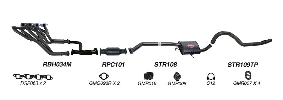 REDBACK | 2.5" Performance Engine Back Exhaust System | Holden Commodore VN VG VP VR VS Ute Wagon 1988–2000 | K-RPT14639