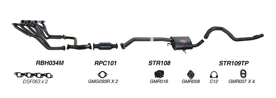 REDBACK | 2.5" Exhaust System Manual Solid Axle | Holden Commodore VN VG VP VR VS 1988–2000 | K-RPT14668