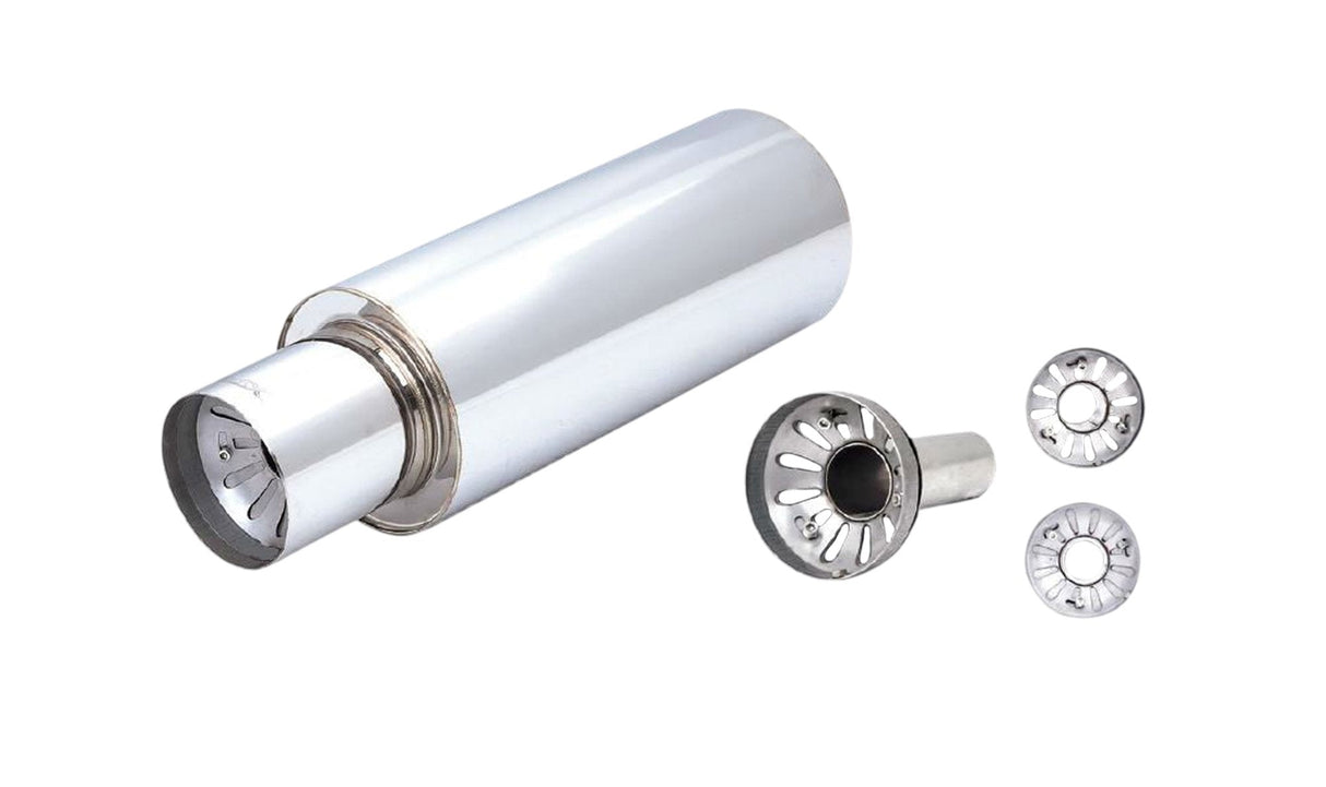 XForce | 2.5" Inlet Cannon Muffler | 4.5" Tip | 304 Stainless Steel | MF-LP02-2.5
