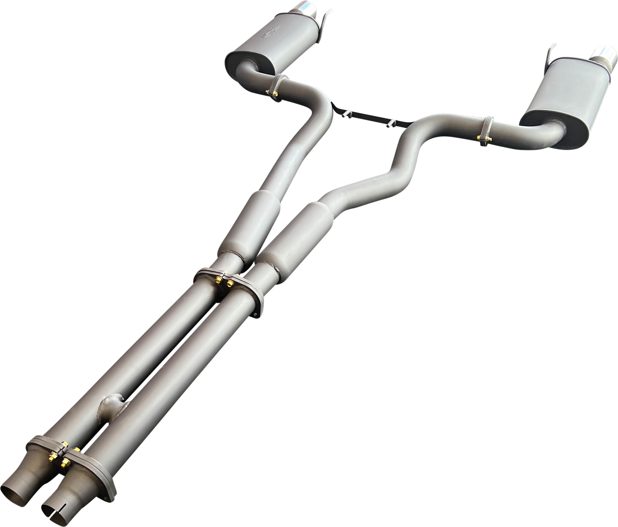 Manta - Ford Mustang V8 FM (2015-17) - Cat Back - 3" Dual Exhaust - without Centre Mufflers / with Rear Mufflers + Twin Tips