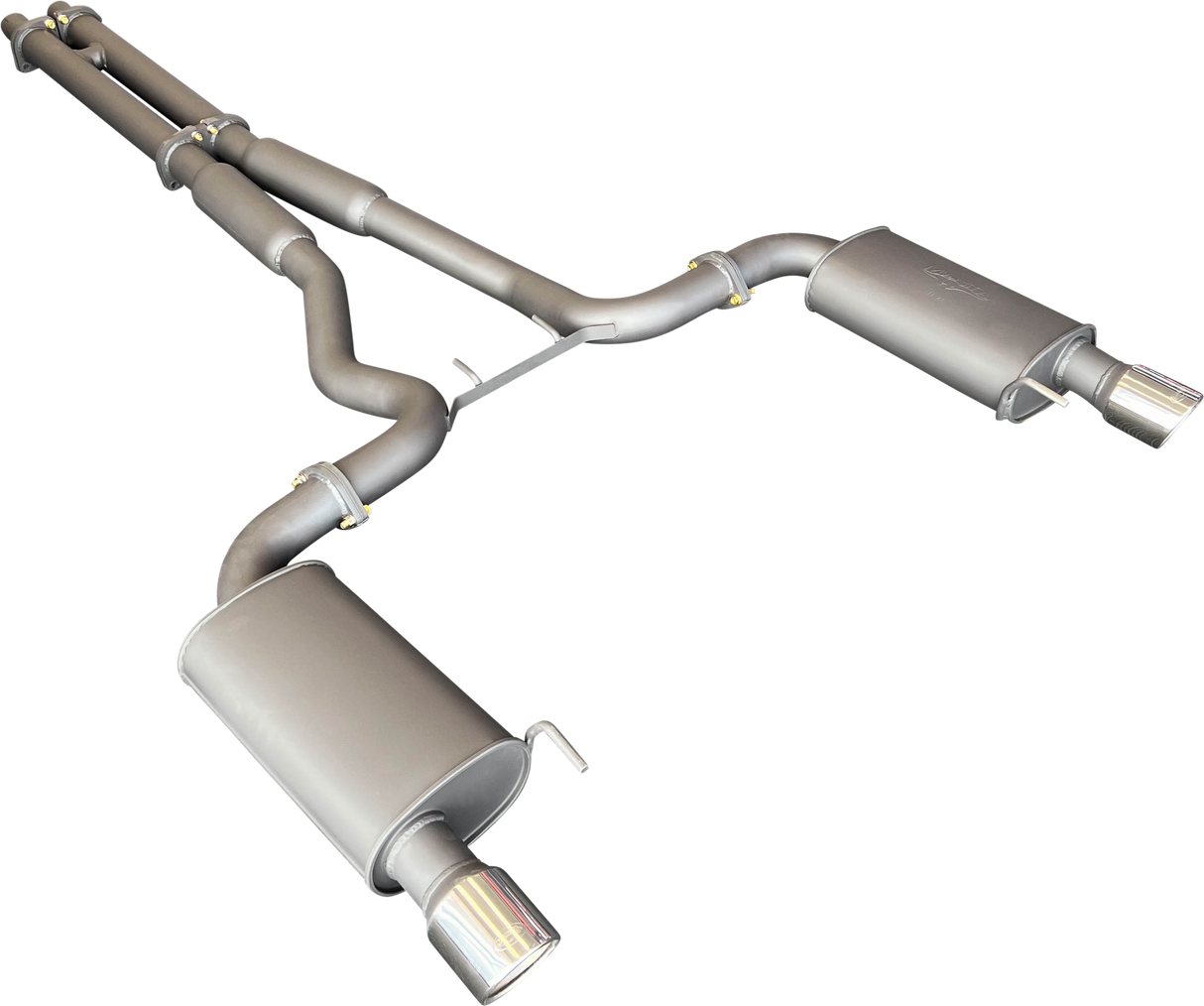 Manta - Ford Mustang V8 FM (2015-17) - Cat Back - 3" Dual Exhaust - without Centre Mufflers / with Rear Mufflers + Twin Tips