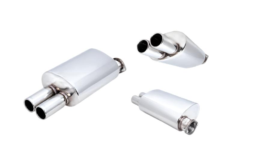 XForce | Universal Twin 3" Tip Muffler | 3" Flanged Inlet | 304 Stainless Steel | MF-MP01-3.5