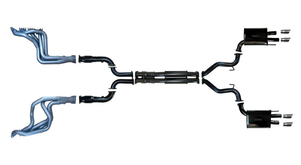 Pacemaker Twin 3" Performance Exhaust System with Headers & Quad Tips for Ford Mustang 6th Gen 5.0L V8 - PP4178-56