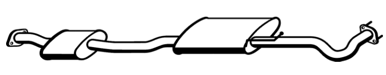 Standard Replacement - Ford Fairlane NU 4.0lt I.R.S Sedan Centre Muffler (3/99-7/03) (BM4769) (Berklee)