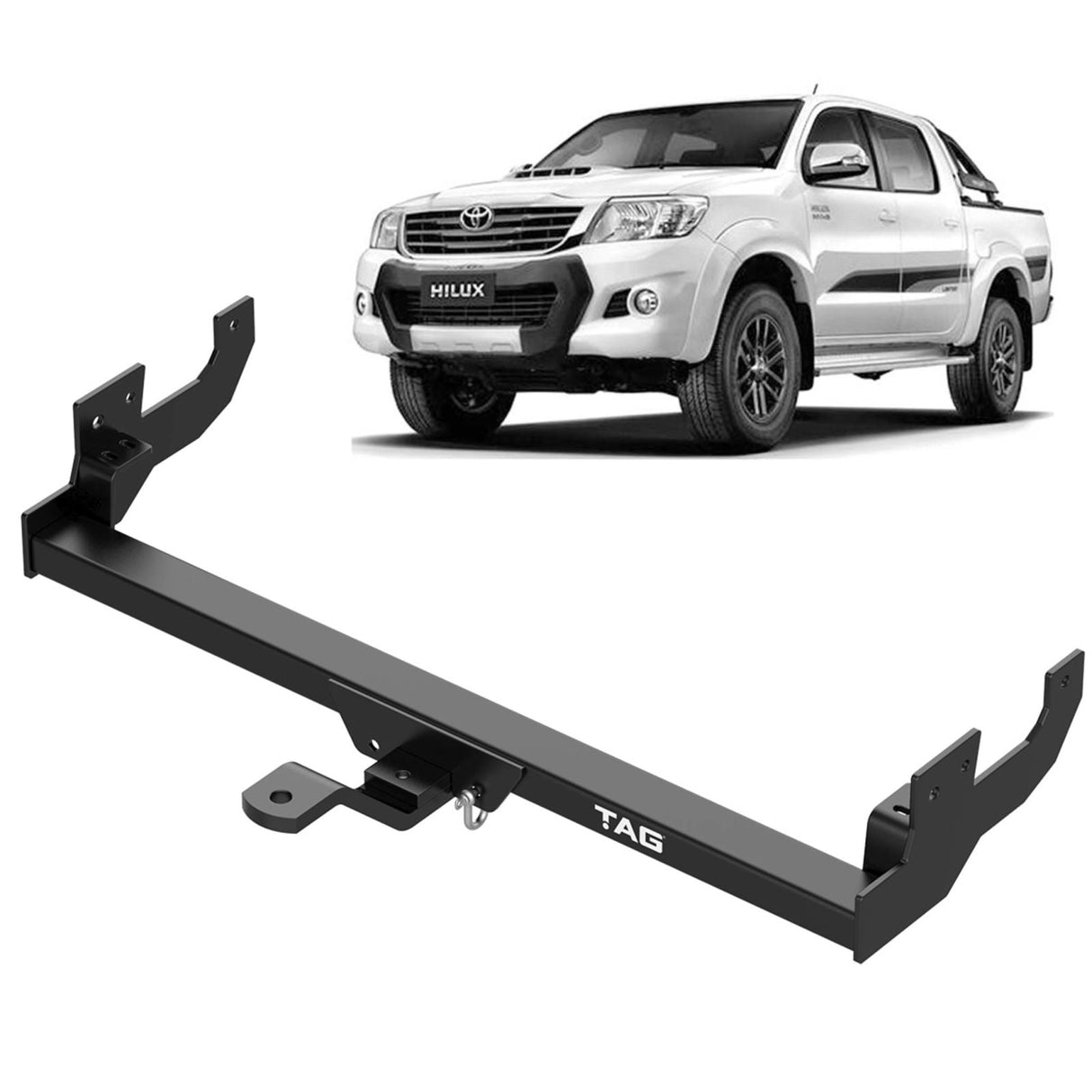 TAG | Std Duty Towbar & Direct Fit Wiring Kit | Toyota Hilux 05–15 | T2T128-K201