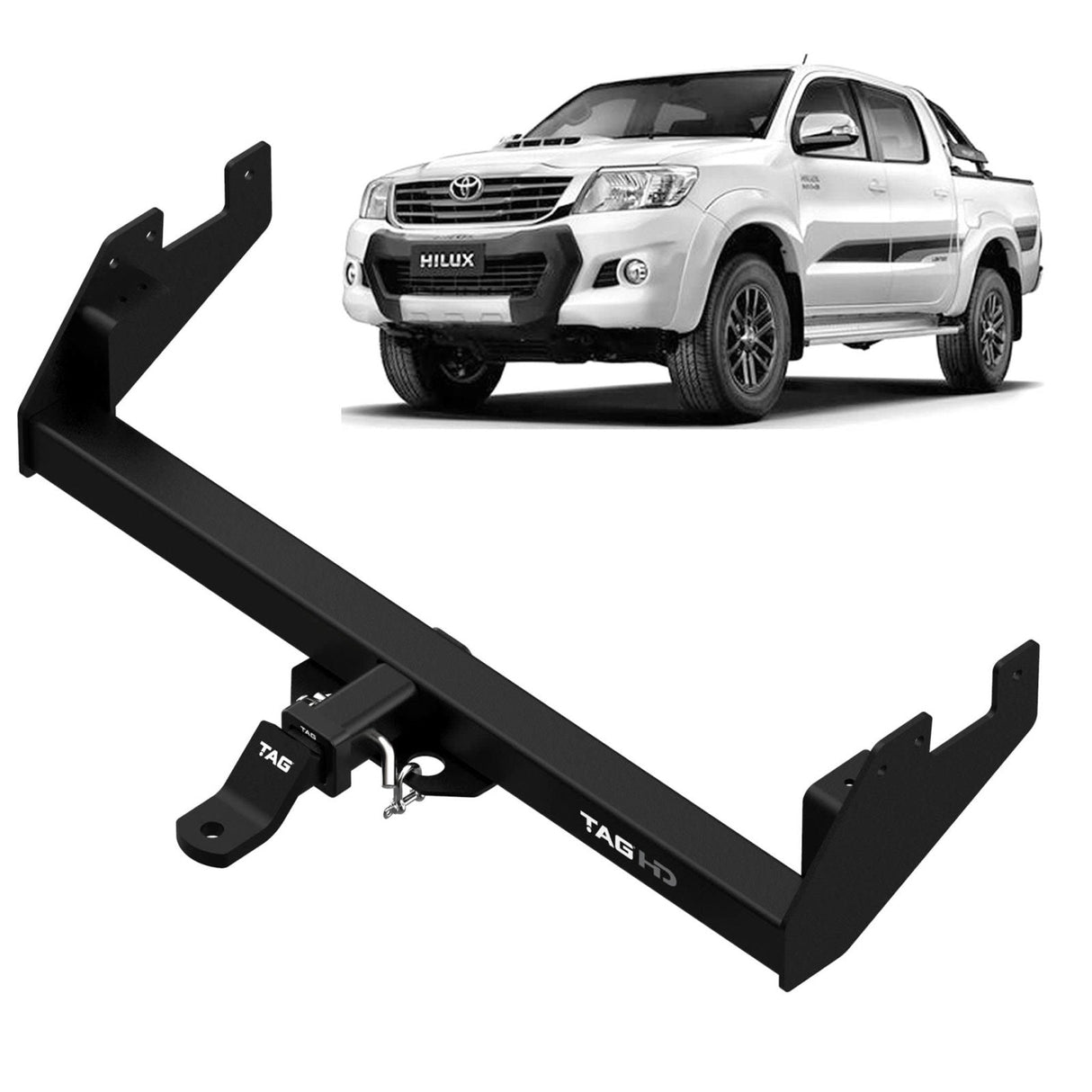 TAG | Heavy Duty Towbar & Direct Fit Wiring | Toyota Hilux Styleside Ute GUN/TGN Series 2015–on | T4T640-K202