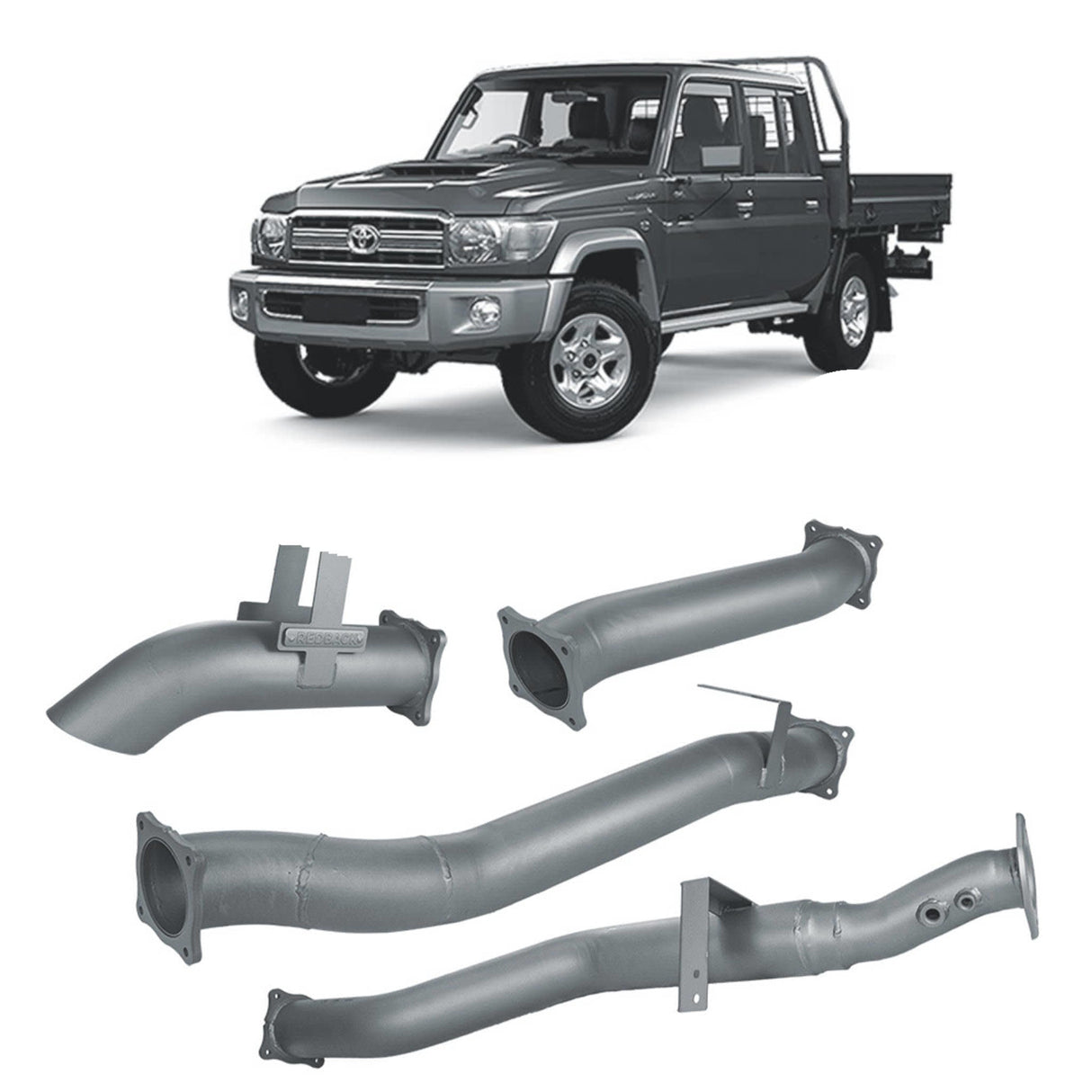 Redback Extreme Duty - Toyota Landcruiser 79 Series Dual Cab 4" DPF Back Exhaust with Muffler Delete