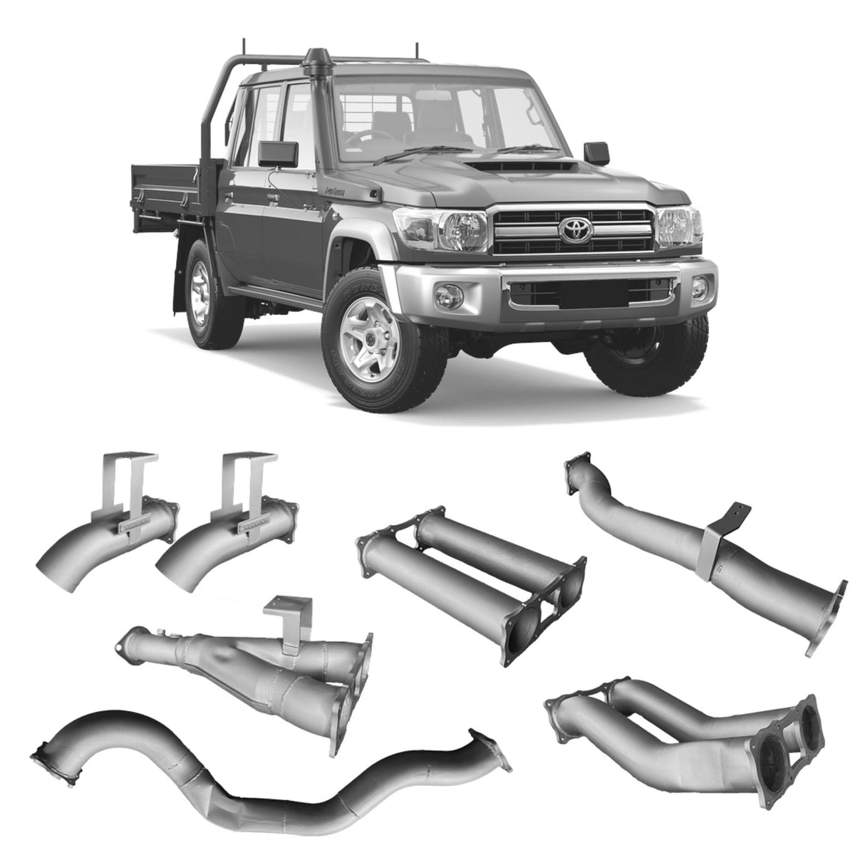 Redback Extreme Duty - Toyota Landcruiser 79 Series Dual Cab Twin 4" Exhaust