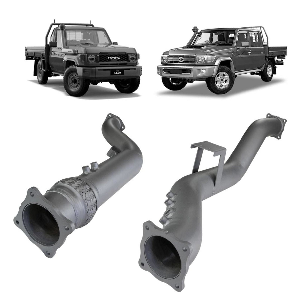 Redback Extreme Duty - Toyota Landcruiser 79 Series (2016 - on) 4" DPF Adaptor Kit Without Cat