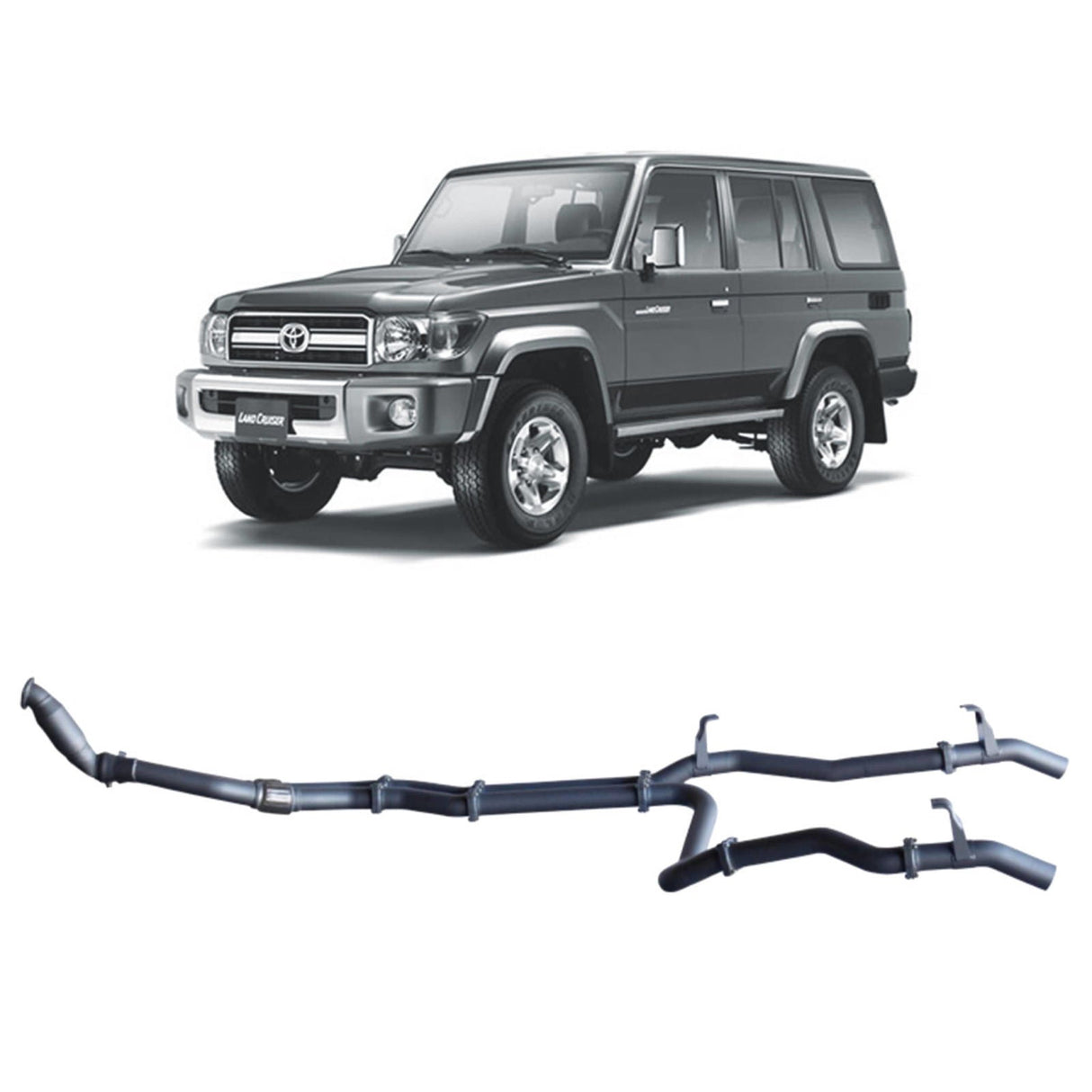 Redback Extreme Duty Twin - Toyota Landcruiser 76 Series Wagon (2007 - 2016) Performance Exhaust System