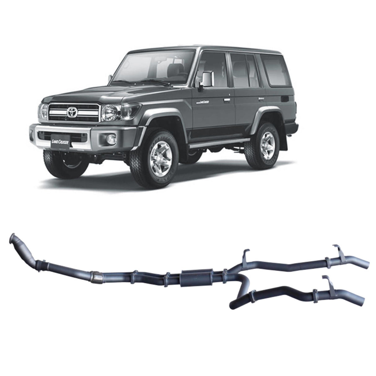 Redback Extreme Duty Twin - Toyota Landcruiser 76 Series Wagon (2007 - 2016) Performance Exhaust System