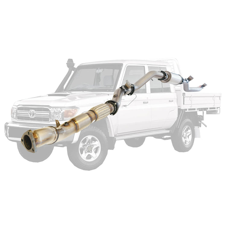 ESA | 3.5" Turbo Back DPF Delete Exhaust | Toyota Landcruiser 79 Series VDJ79 UTE 4.5L V8 10/2016 - On | TY218