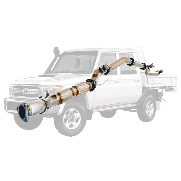 ESA | 3.5" Turbo Back DPF Delete Exhaust | Toyota Landcruiser 79 Series VDJ79 UTE 4.5L V8 10/2016 - On | TY218