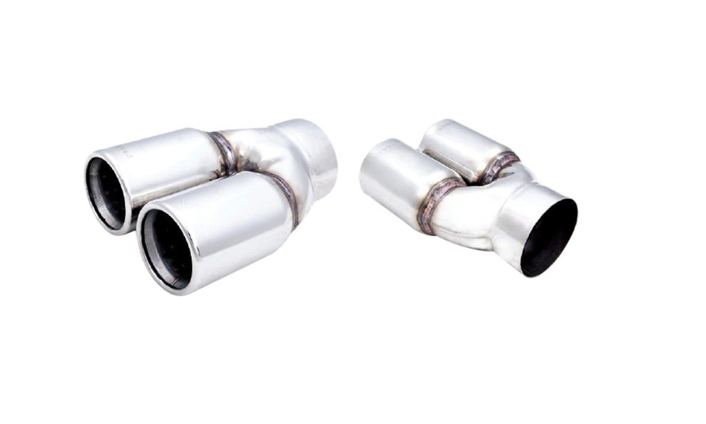 XForce | Twin 80mm Double Wall Straight Cut Exhaust Tip | 3" Inlet Polished Stainless | TY80-76