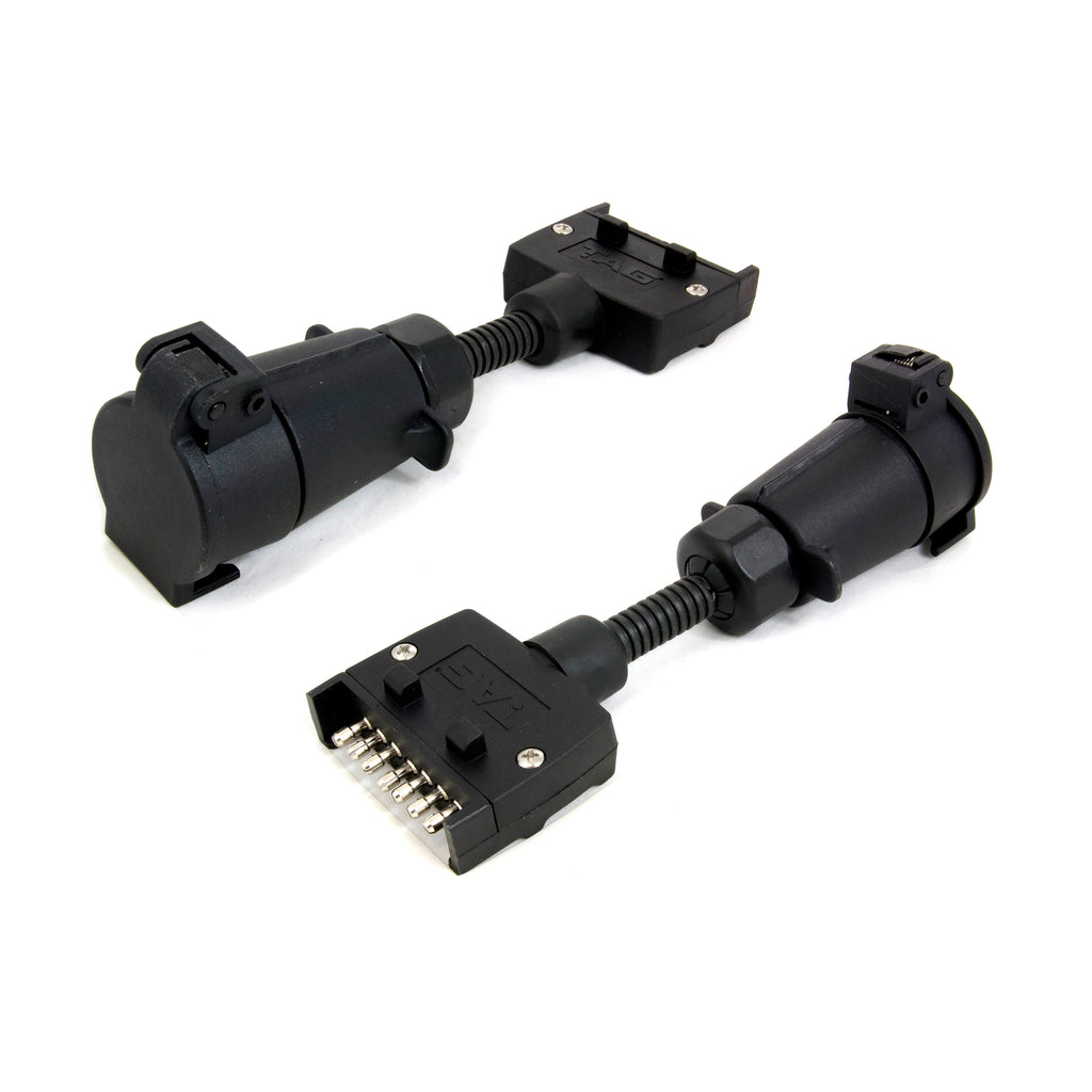 TAG | Trailer Adapter | 7-Pin Flat Plug to 7-Pin Large Round Socket | UNTA008