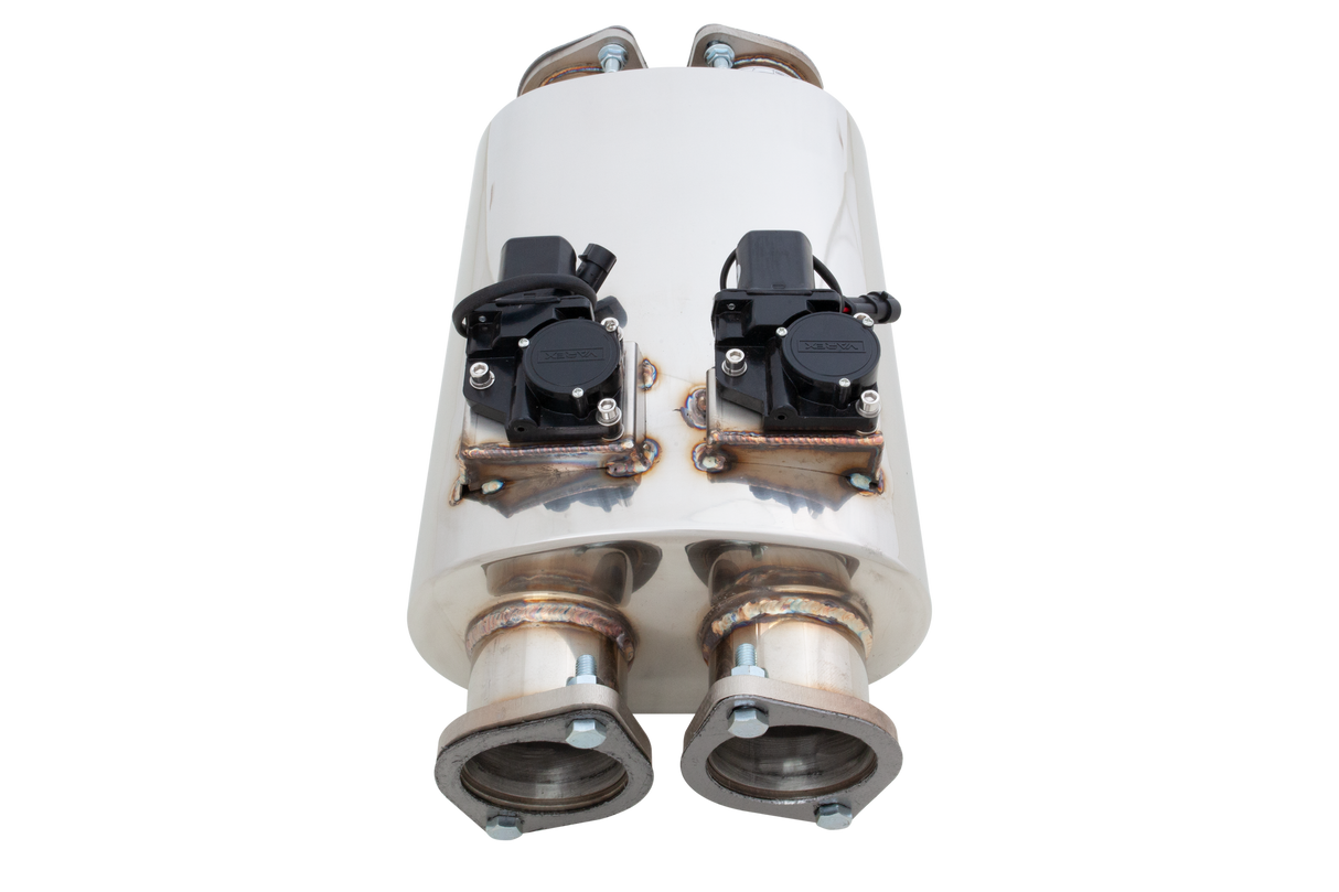 XForce | Dual 3" Varex Universal Valved Muffler | 304 Stainless Steel Oval | VMK31-300
