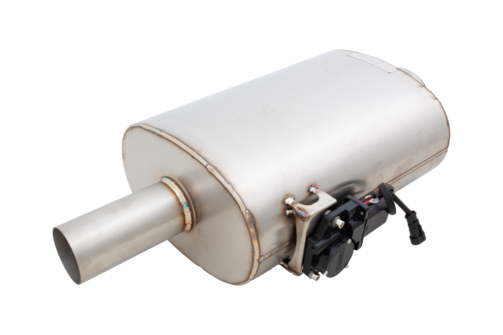 XForce | 3" Oval Varex Valved Universal Muffler | Side Mounted Motor | 304 Stainless Steel | VMK41-300